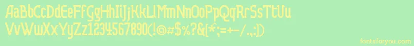 Dvaprobelac Font – Yellow Fonts on Green Background