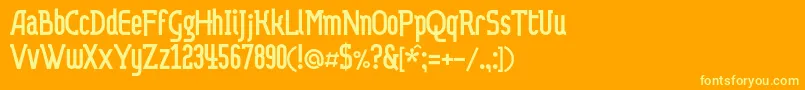 Dvaprobelac Font – Yellow Fonts on Orange Background