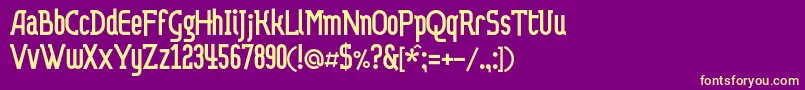 Dvaprobelac Font – Yellow Fonts on Purple Background