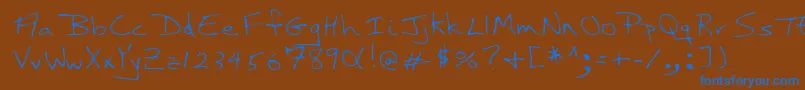 Lehn121 Font – Blue Fonts on Brown Background