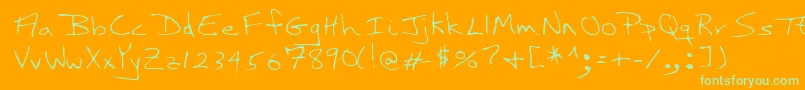 Czcionka Lehn121 – zielone czcionki na pomarańczowym tle