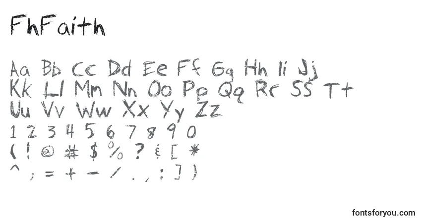 A fonte FhFaith – alfabeto, números, caracteres especiais