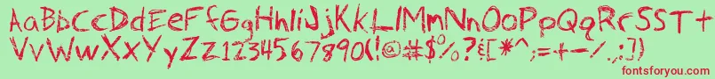 FhFaith Font – Red Fonts on Green Background
