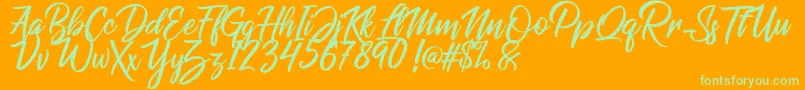 Raphlanokfuture Font – Green Fonts on Orange Background