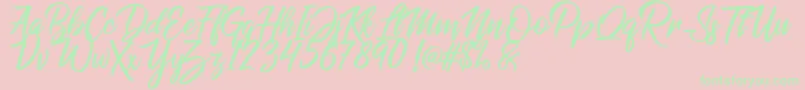 Raphlanokfuture Font – Green Fonts on Pink Background