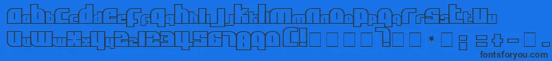 AlphaFlightSmallCaps-Schriftart – Schwarze Schriften auf blauem Hintergrund