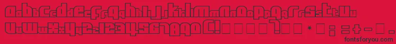 フォントAlphaFlightSmallCaps – 赤い背景に黒い文字