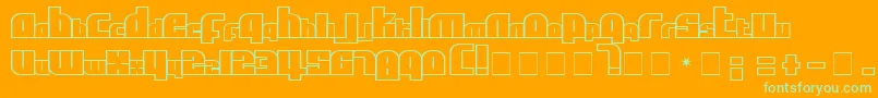 AlphaFlightSmallCaps Font – Green Fonts on Orange Background