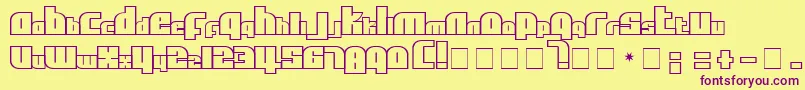 AlphaFlightSmallCaps Font – Purple Fonts on Yellow Background