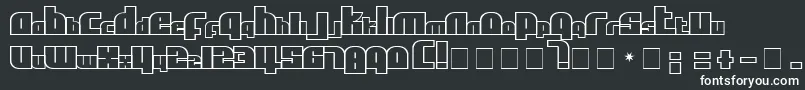 AlphaFlightSmallCaps-fontti – valkoiset fontit mustalla taustalla