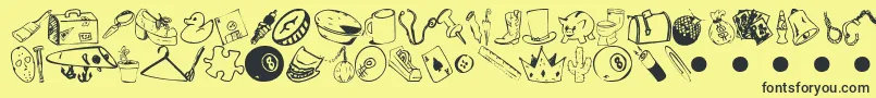 Fonte GarageSale – fontes pretas em um fundo amarelo