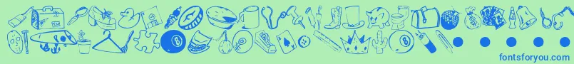 GarageSale Font – Blue Fonts on Green Background