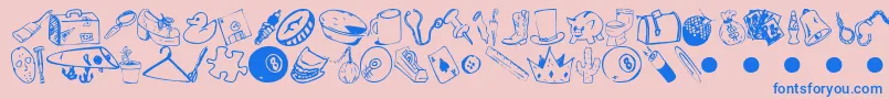 GarageSale Font – Blue Fonts on Pink Background