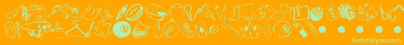 GarageSale Font – Green Fonts on Orange Background
