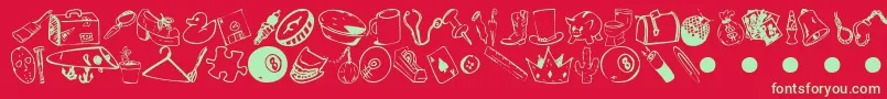GarageSale Font – Green Fonts on Red Background