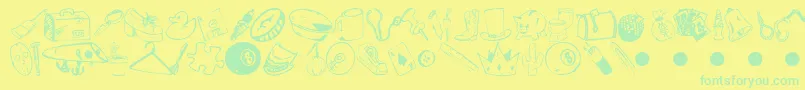 GarageSale Font – Green Fonts on Yellow Background