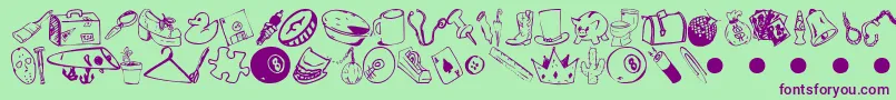 GarageSale Font – Purple Fonts on Green Background