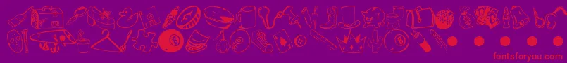 GarageSale-Schriftart – Rote Schriften auf violettem Hintergrund