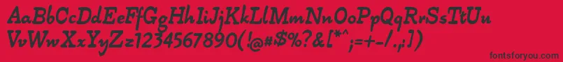 fuente Alpha54 – Fuentes Negras Sobre Fondo Rojo