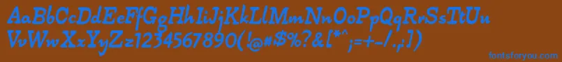 Alpha54 Font – Blue Fonts on Brown Background