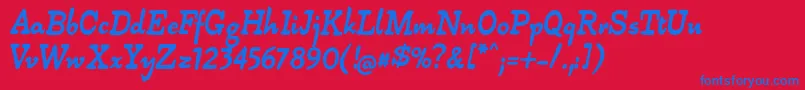 Alpha54 Font – Blue Fonts on Red Background