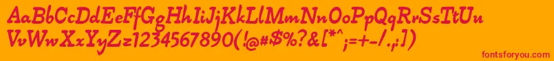 Alpha54 Font – Red Fonts on Orange Background