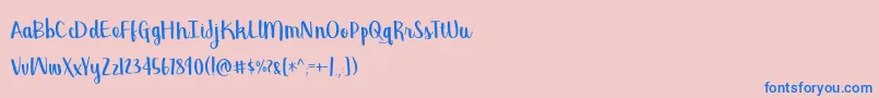 BmdGeorgina Font – Blue Fonts on Pink Background