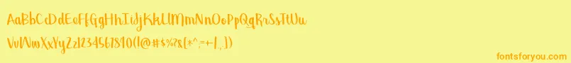 BmdGeorgina Font – Orange Fonts on Yellow Background