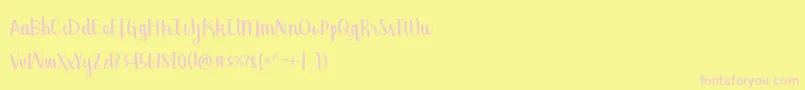 BmdGeorgina Font – Pink Fonts on Yellow Background