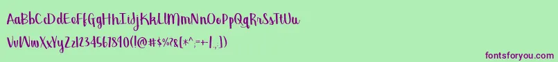 BmdGeorgina Font – Purple Fonts on Green Background