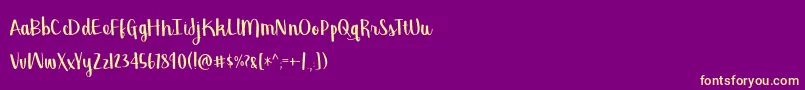 BmdGeorgina Font – Yellow Fonts on Purple Background