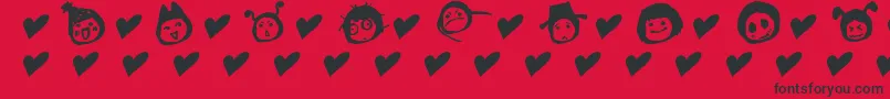 Fonte SimplesnailsVer4.0OnlySymbols – fontes pretas em um fundo vermelho