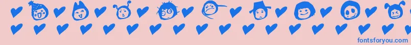 SimplesnailsVer4.0OnlySymbols-Schriftart – Blaue Schriften auf rosa Hintergrund