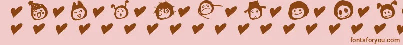 フォントSimplesnailsVer4.0OnlySymbols – ピンクの背景に茶色のフォント
