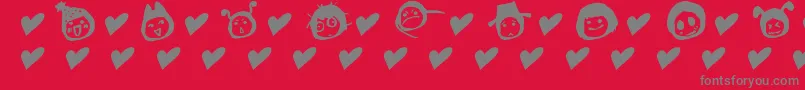 フォントSimplesnailsVer4.0OnlySymbols – 赤い背景に灰色の文字