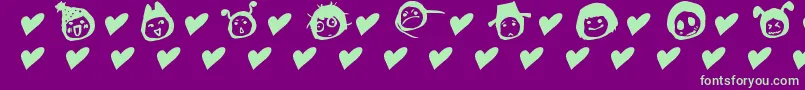 SimplesnailsVer4.0OnlySymbols-Schriftart – Grüne Schriften auf violettem Hintergrund