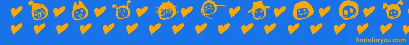 フォントSimplesnailsVer4.0OnlySymbols – オレンジ色の文字が青い背景にあります。