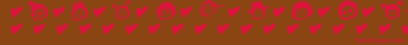 Czcionka SimplesnailsVer4.0OnlySymbols – czerwone czcionki na brązowym tle