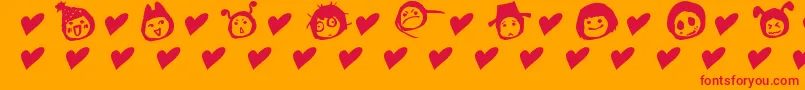 SimplesnailsVer4.0OnlySymbols Font – Red Fonts on Orange Background