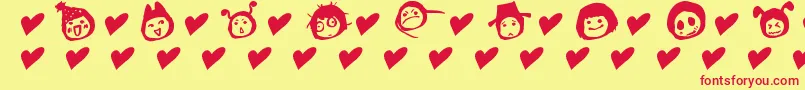 SimplesnailsVer4.0OnlySymbols Font – Red Fonts on Yellow Background