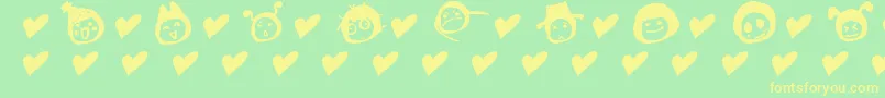 Fonte SimplesnailsVer4.0OnlySymbols – fontes amarelas em um fundo verde