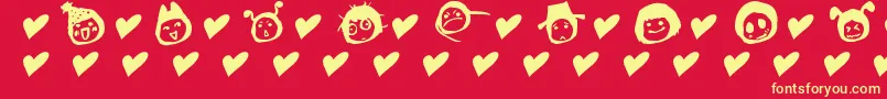 Шрифт SimplesnailsVer4.0OnlySymbols – жёлтые шрифты на красном фоне