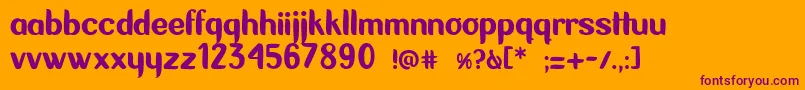 Coqueta Font – Purple Fonts on Orange Background