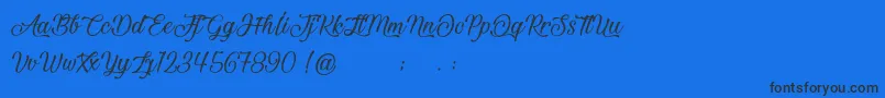 フォントBeautifulAndOpenhearted – 黒い文字の青い背景