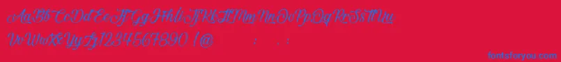 BeautifulAndOpenhearted Font – Blue Fonts on Red Background