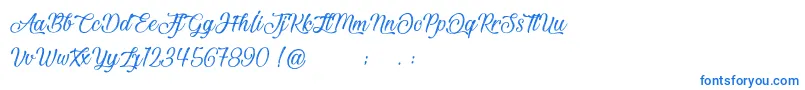 BeautifulAndOpenhearted-Schriftart – Blaue Schriften auf weißem Hintergrund