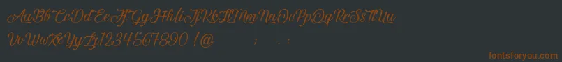 Шрифт BeautifulAndOpenhearted – коричневые шрифты на чёрном фоне