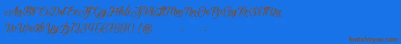 BeautifulAndOpenhearted Font – Brown Fonts on Blue Background