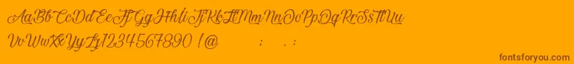Шрифт BeautifulAndOpenhearted – коричневые шрифты на оранжевом фоне