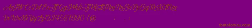 フォントBeautifulAndOpenhearted – 紫色の背景に茶色のフォント
